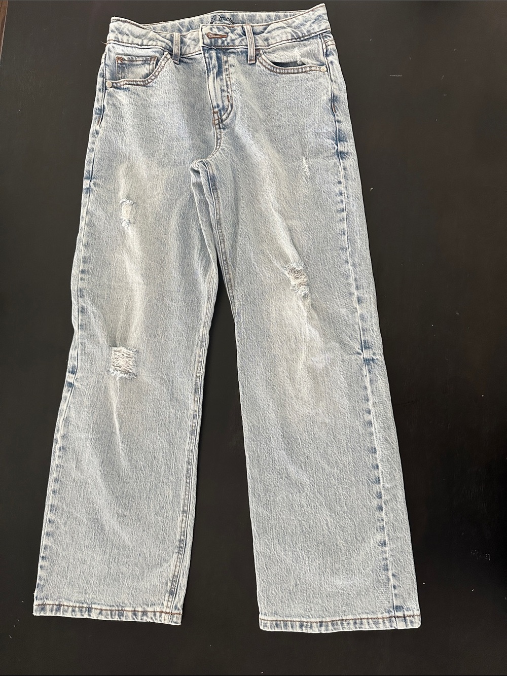 Light Wash Distressed Girls Jeans